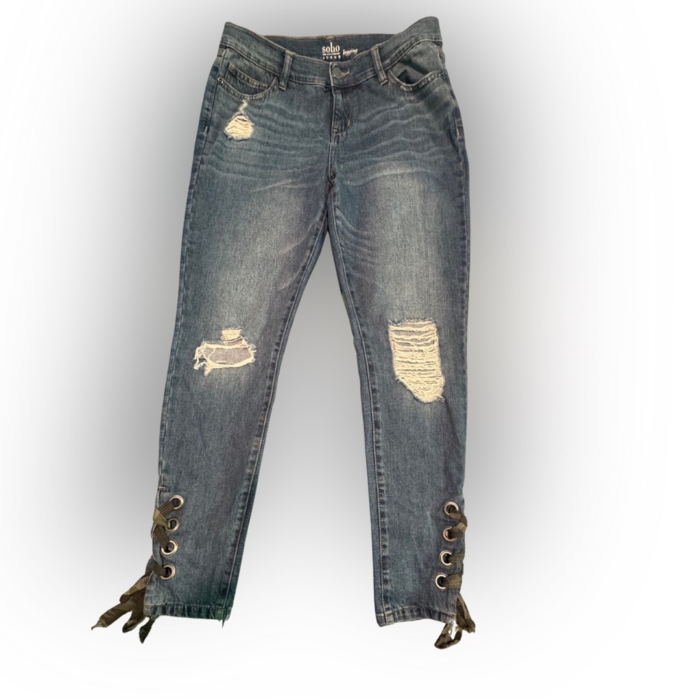 Soho NY & Co Distressed Skinny Jeans | Size 8